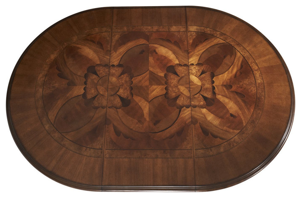 Aico Amini Villa Valencia Round Dining Table in Classic Chestnut