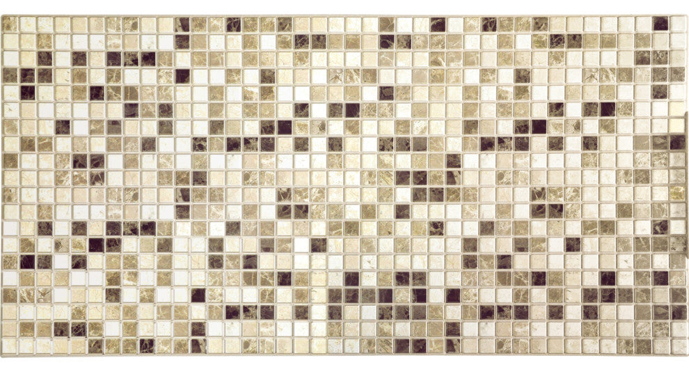 Charcoal Brown Mosaic 3D Wall Panels, Set of 10, Covers 50 Sq Ft