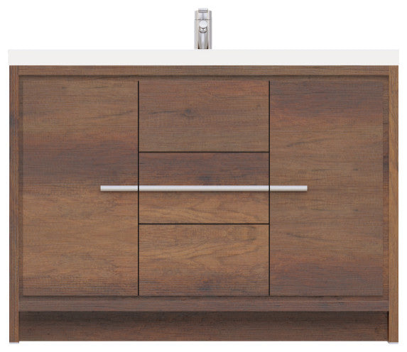 Sortino 48" Bathroom Vanity With Sink, Rosewood