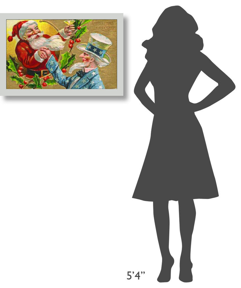 "Santa with Uncle Sam Litho" Canvas Giclee by Hollywood Photo Archive, 30"x20"