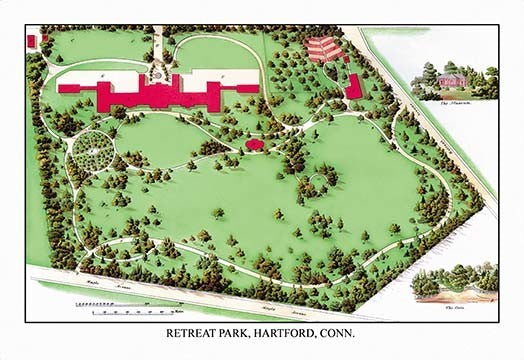 Retreat Park, Hartford, Conn.- Fine Art Giclee Print 24" x 36"