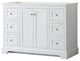 48" Single Bath Vanity, White, No Countertop, No Sink, Gold Trim