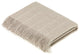 Merino Lambswool Pinstripe Beige Throw Blanket