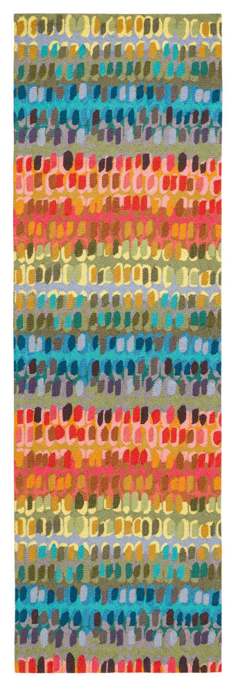 Dash & Albert Paint Chip Multi Hand Hooked Wool Rug, Multi, Runner-2'6" x 8'