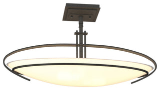 Mackintosh Semi-Flush, Opal Glass, Natural Iron