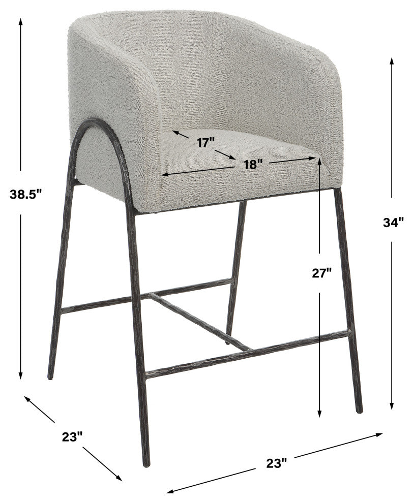 Uttermost Jacobsen Gray 27" Counter stool
