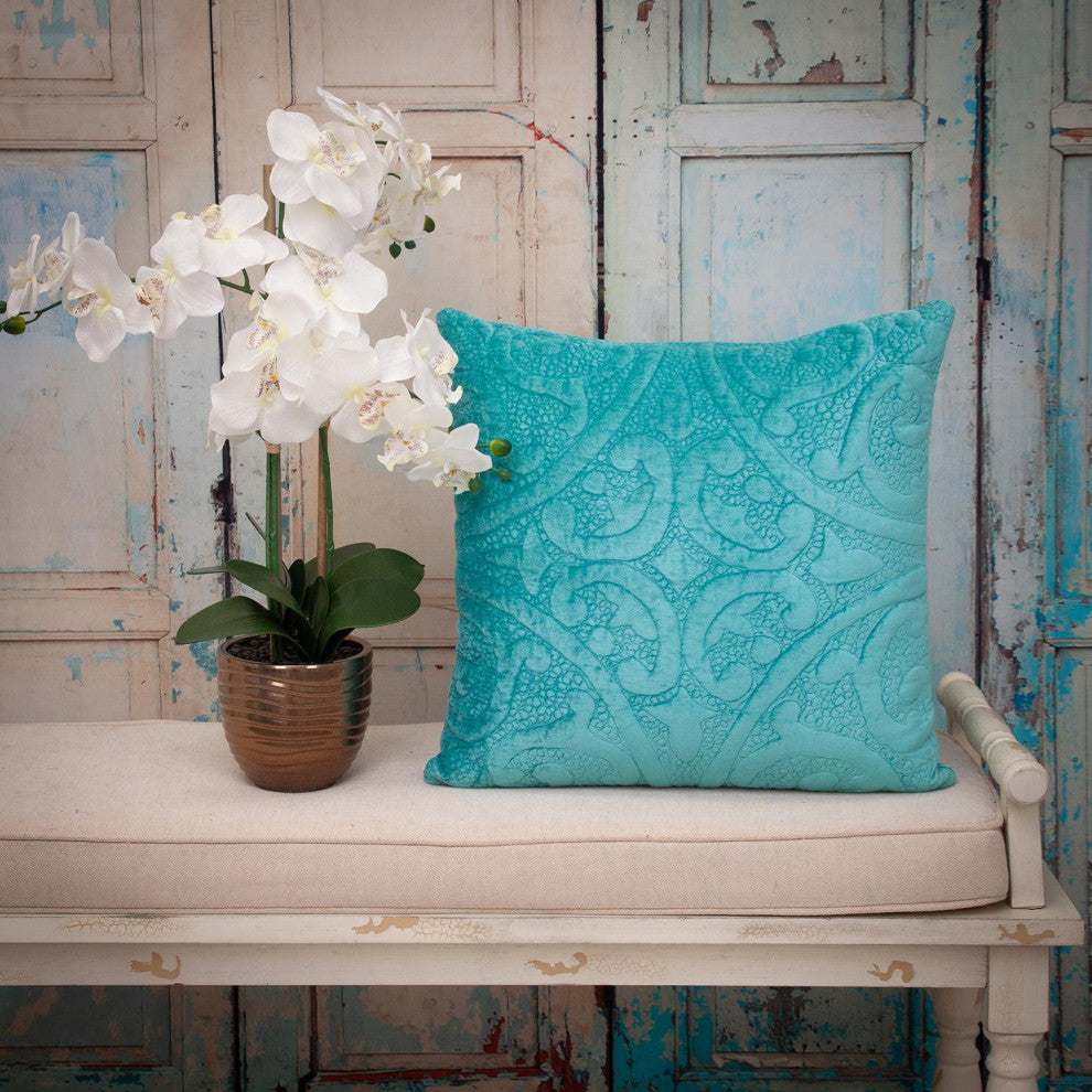 Parkland Collection Cristal Aqua Throw Pillow, Square