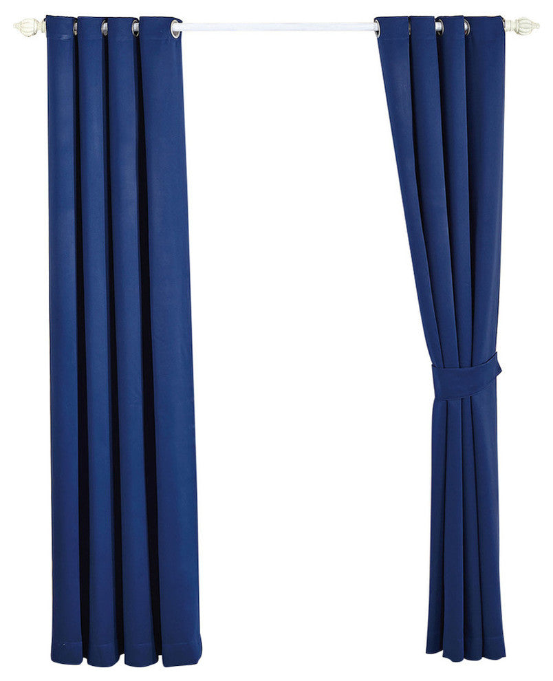 Serenta Black Out Curtains 4 Piece Sets, Dark Blue, 54" X 96"