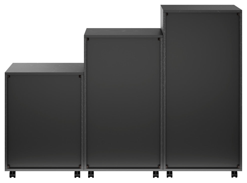 Halifax 3-Pc Multi-Drawer Storage Cabinet Set, Black