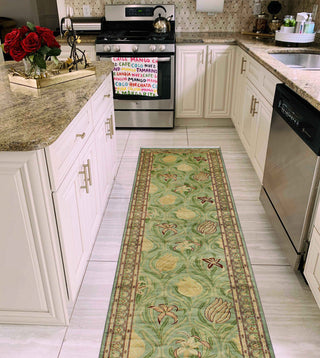 Pak-Persian Eliza Light Green/Gray Runner, 2'8x10'0
