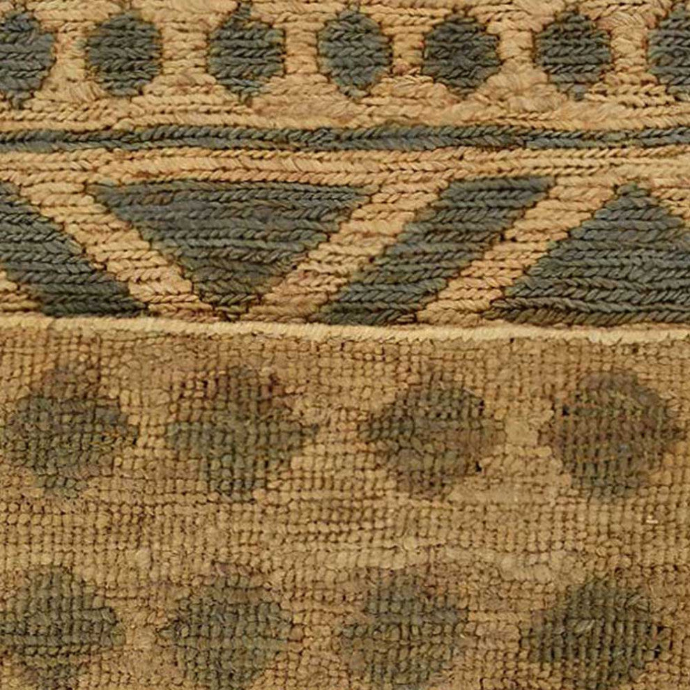 HAND KNOTTED SUMAK JUTE ECO-FRIENDLY SOLID AREA RUG,Green Beige,Oriental,Outdoor, [Rectangle] 4'x6'