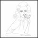 "Lady Sketch" Floater Framed Painting Print on Canvas, 48"x48"