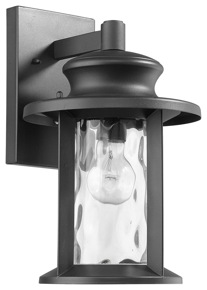 Owen 1-Light Textured Black Outdoor Wall Sconce 14"