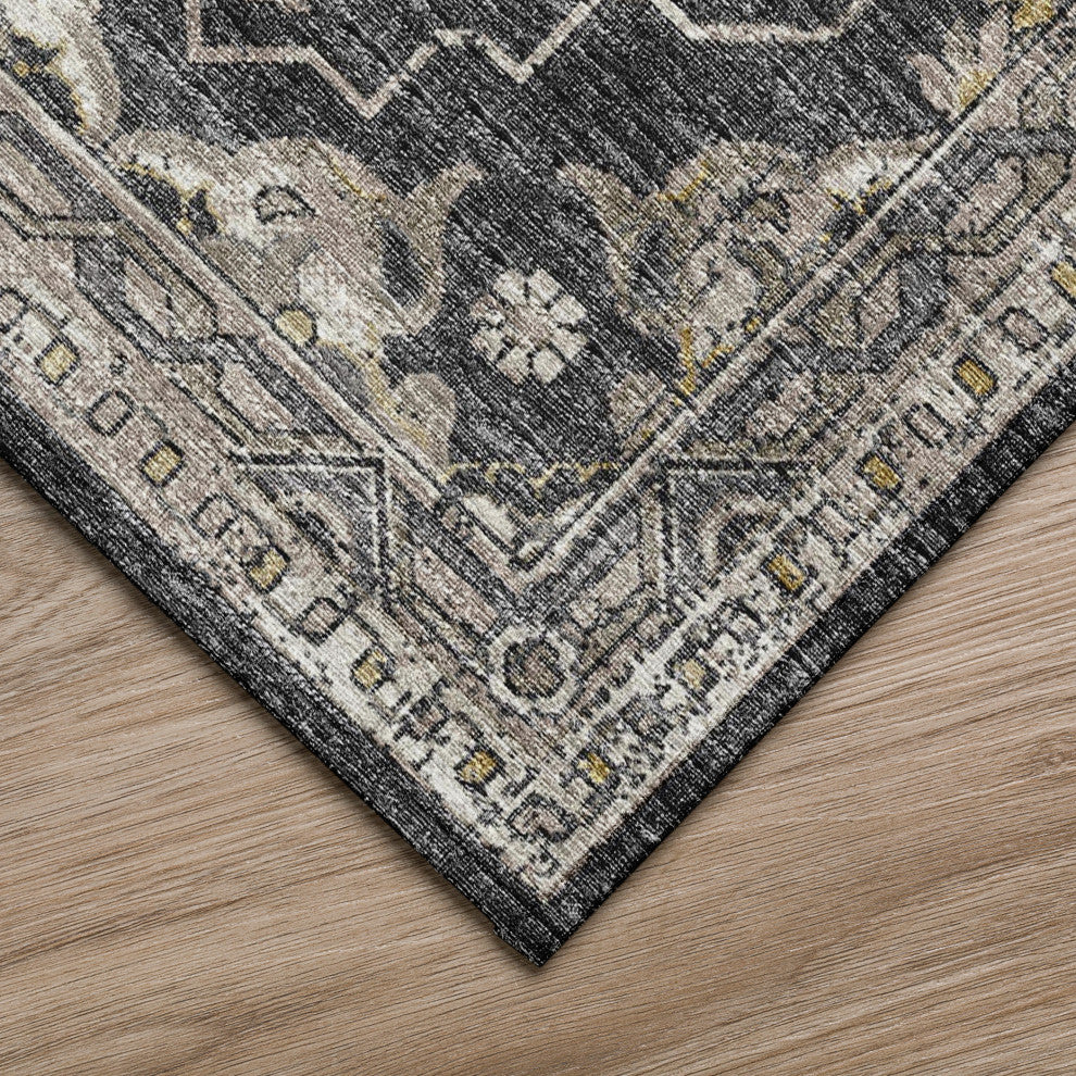 Indoor/Outdoor Marbella MB4 Charcoal Machine Washable 10' x 14' Rug