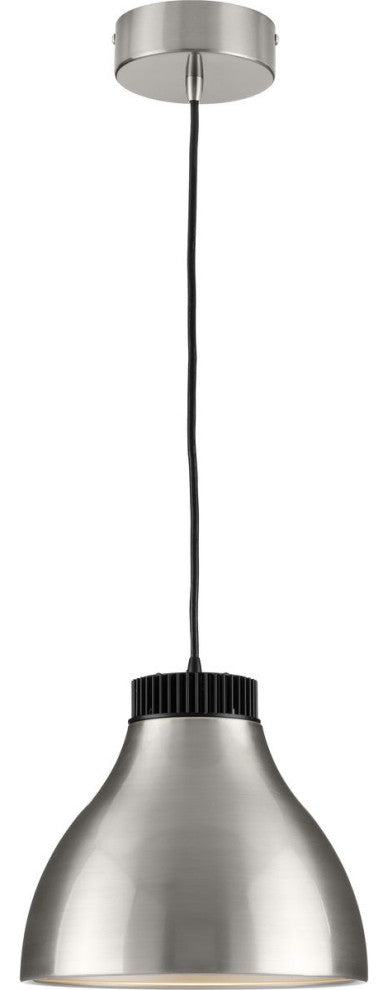 Radian LED Collection 10.6" 1-Light Brushed Nickel Satin Aluminum LED Pendant