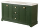 60/72" Plywood Freestanding Bath Vanity Set, Drawer and Ceramic Sink, Venetian Green, 60 Inch