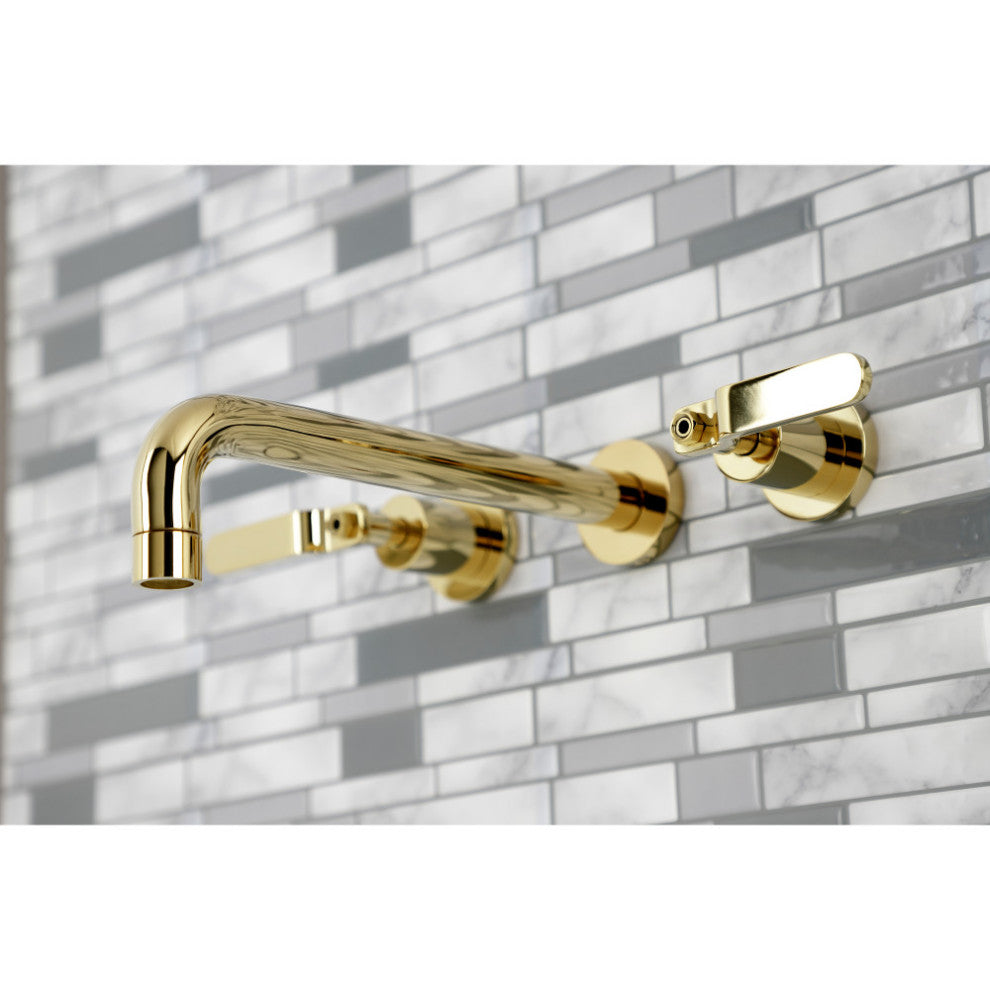 KS8022KL Two-Handle Wall Mount Tub Faucet, Polished Brass