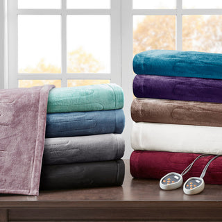 Beautyrest Heated Plush Plush Heated Blanket, Purple