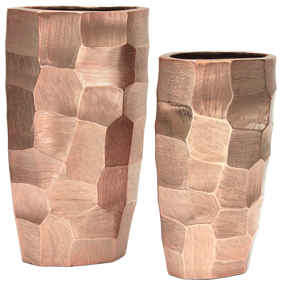 Pounded Metal Vase, Copper