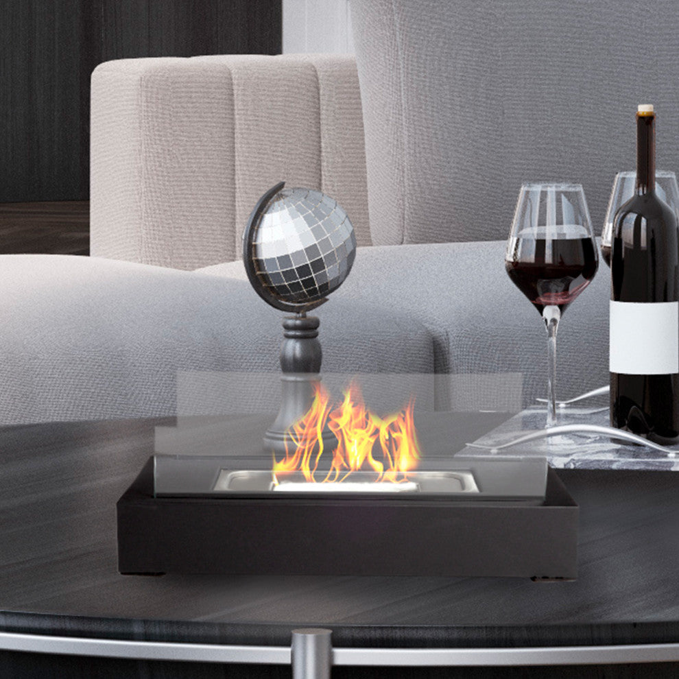 2 Bio Ethanol Tabletop Set Indoor or Outdoor Smokeless Portable Fireplace