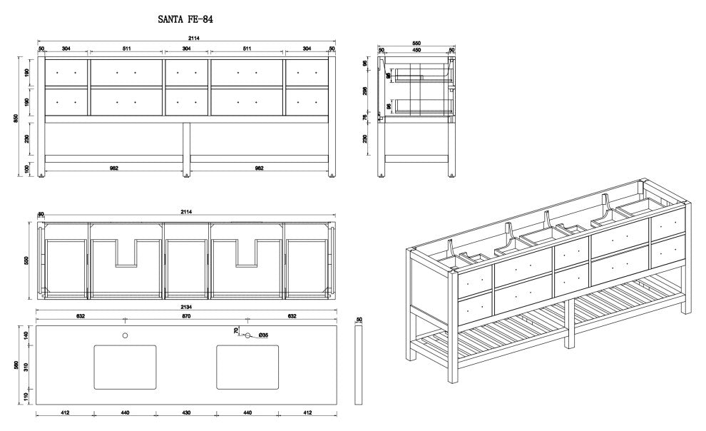 Parker 84 Double Sink Bath Vanity in White 2" Carrara Quartz