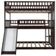 Espresso Full Over Full Over Full Contemporary Bunk Bed With Slide