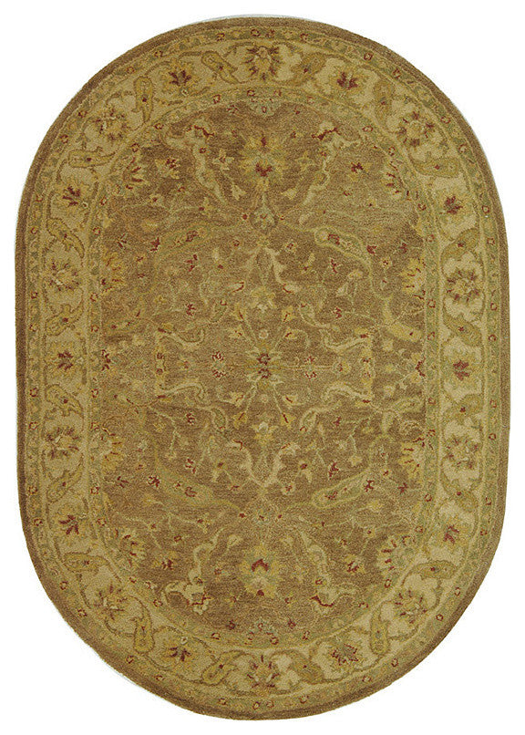 Safavieh Antiquities at311a Rug, Brown/Gold, 4'6"x6'6" Oval