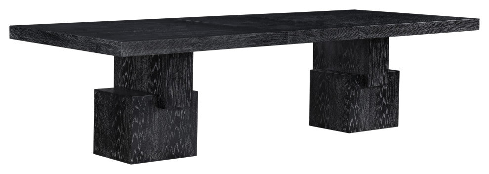 Anzio Oak Veneer Dining Table, Black
