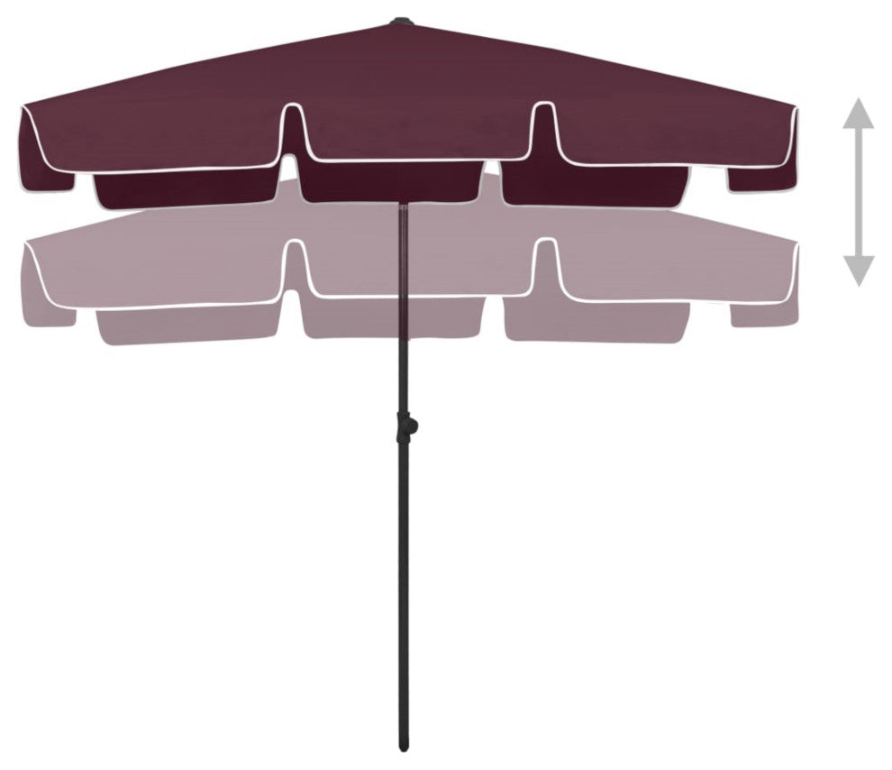 Vidaxl Beach Umbrella Bordeaux Red 78.7"x49.2"