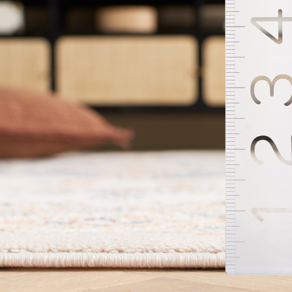 Safavieh Blair Machine-Washable Collection BLR240 Rug, Ivory/Blue, 9'x12'