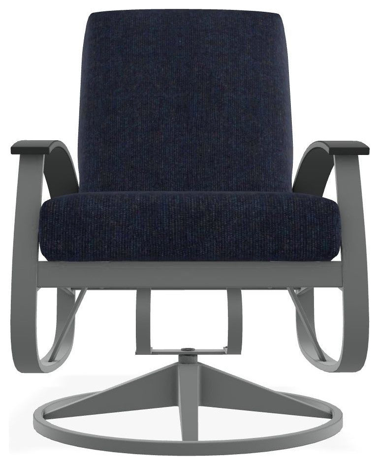 Belle Isle Cushion Outdoor Swivel Rocker, Indigo/Graphite