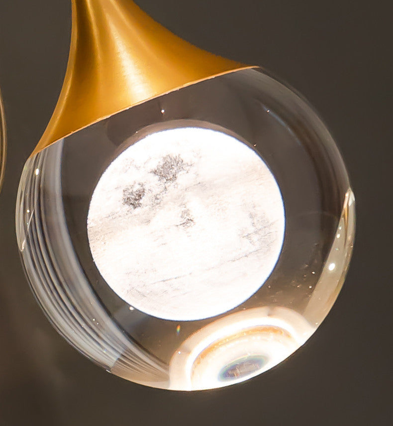 MIRODEMIÂ® Pigna | Modern Crystal LED Chandelier with Hanging Balls, 6 Lights