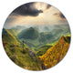 Slovakia Spring Forest Mountain, Landscape Art Round Metal Artwork, 23"