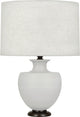 Michael Berman Atlas Table Lamp, Matte Dove With Patina Bronze