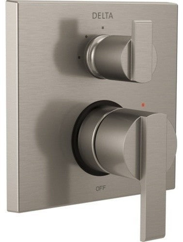 Delta Ara Angular Monitor Valve Trim, 3-Setting Integrated Diverter, Stainless