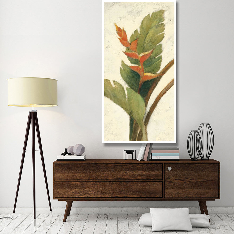 "Halconia Blossom on White" Digital Paper Print by Albena Hristova, 38"x74"