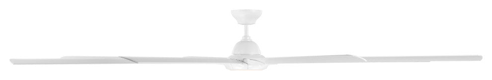 Hydra 120" Indoor/Outdoor 8-Blade Smart Ceiling Fan, Matte White, 3000K Light
