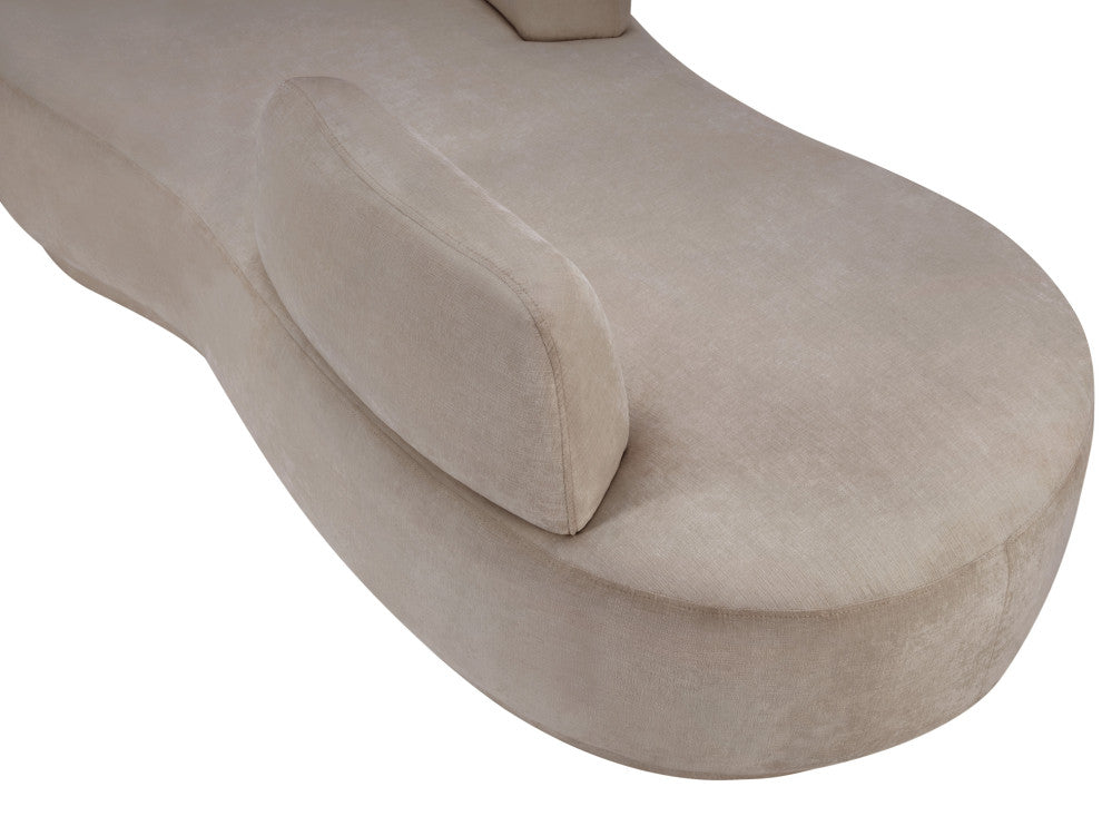 Argyle Upholstered Chaise/Loveseat, Beige, Chenille Fabric