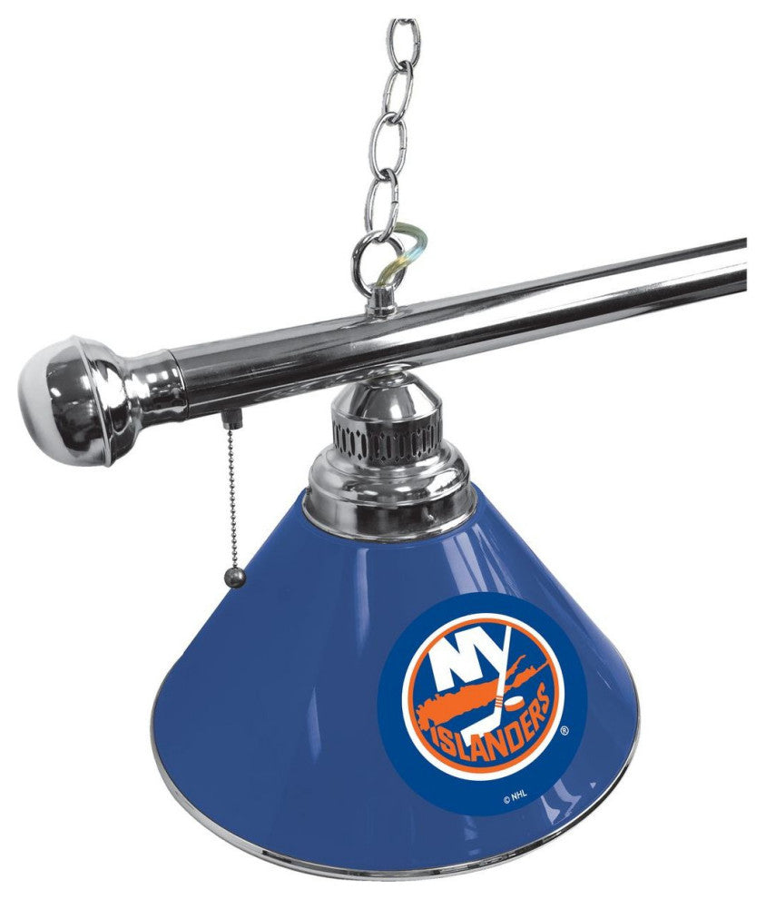 Holland New York Islanders 3-Shade Billiard Light - Chrome Fixture