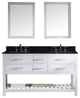 Virtu Caroline Estate 60" Double Bathroom Vanity, White With Faucet, Mirrors