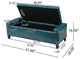 GDF Studio Robin Studded Beige Fabric Storage Ottoman Bench, Teal