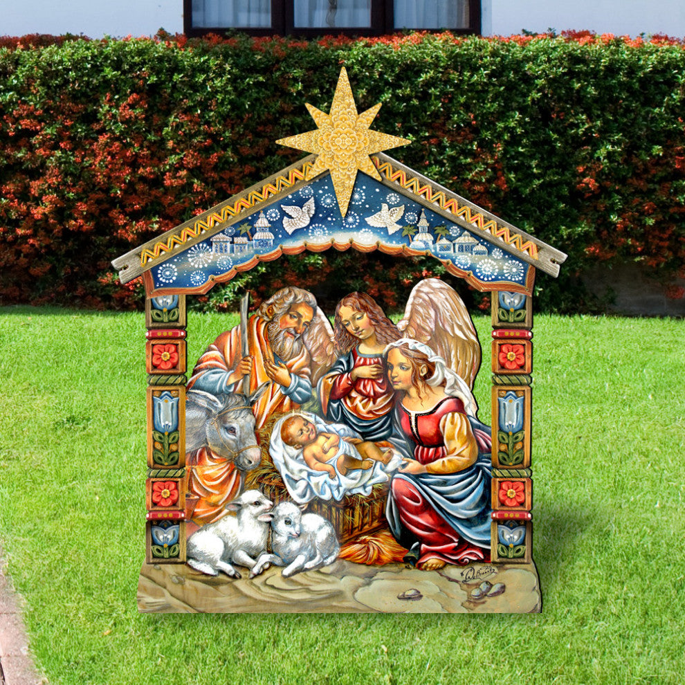 Outdoor Nativity 44 Inch Free Standing