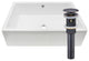 NP-018131 Rectangular White Porcelain Vessel Sink, Overflow Drain Option, Oil Rubbed Bronze