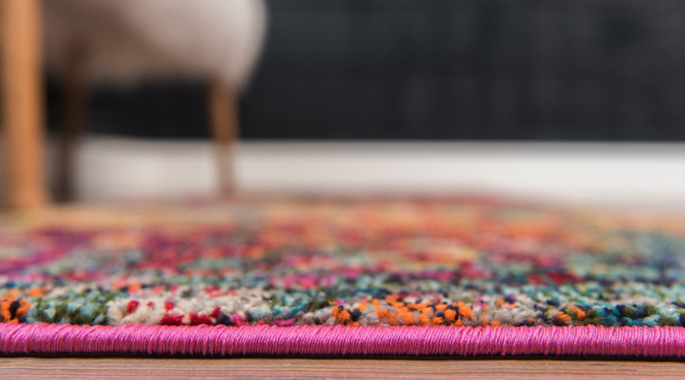 Unique Loom Multicolored Jardin Ivy 6' 0 x 6' 0 Round Rug