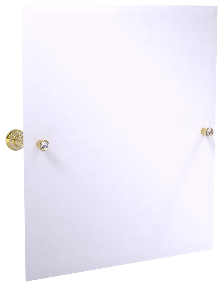 Carolina Crystal Frameless Tilt Mirror with Beveled Edge, Unlacquered Brass
