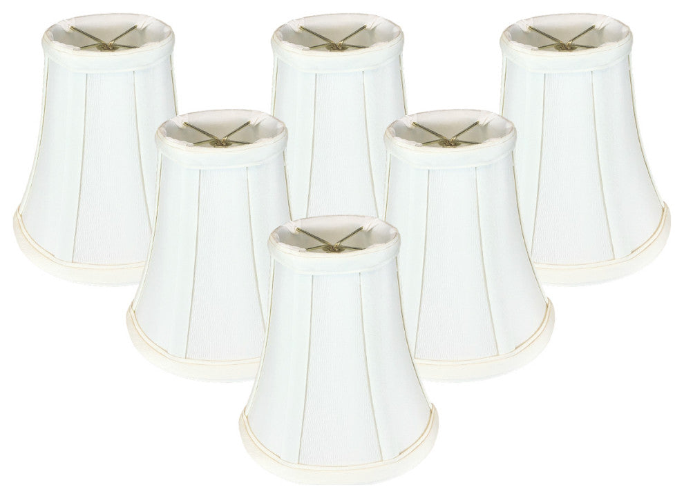Royal Designs True Bell Basic Lamp Shade, Flame Clip Fitter, White, Set of 6