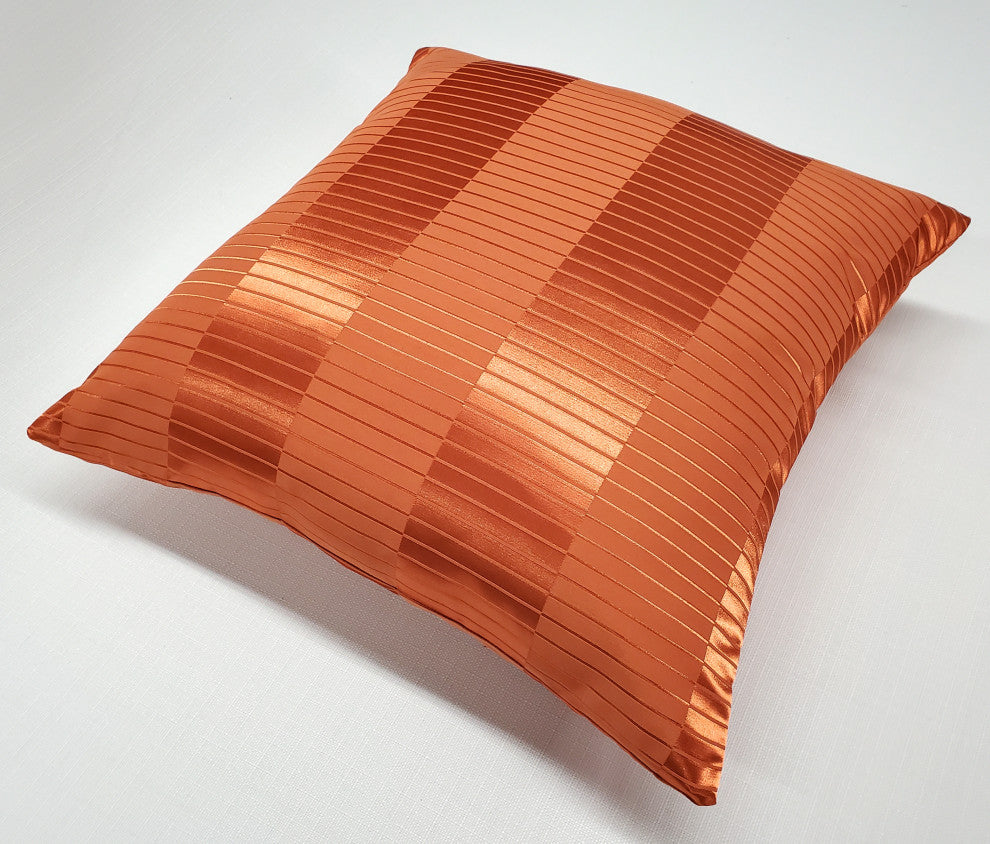 Pillow Decor Pinctada Pearl Throw Pillows 19x19, Burnt Orange, 19x19