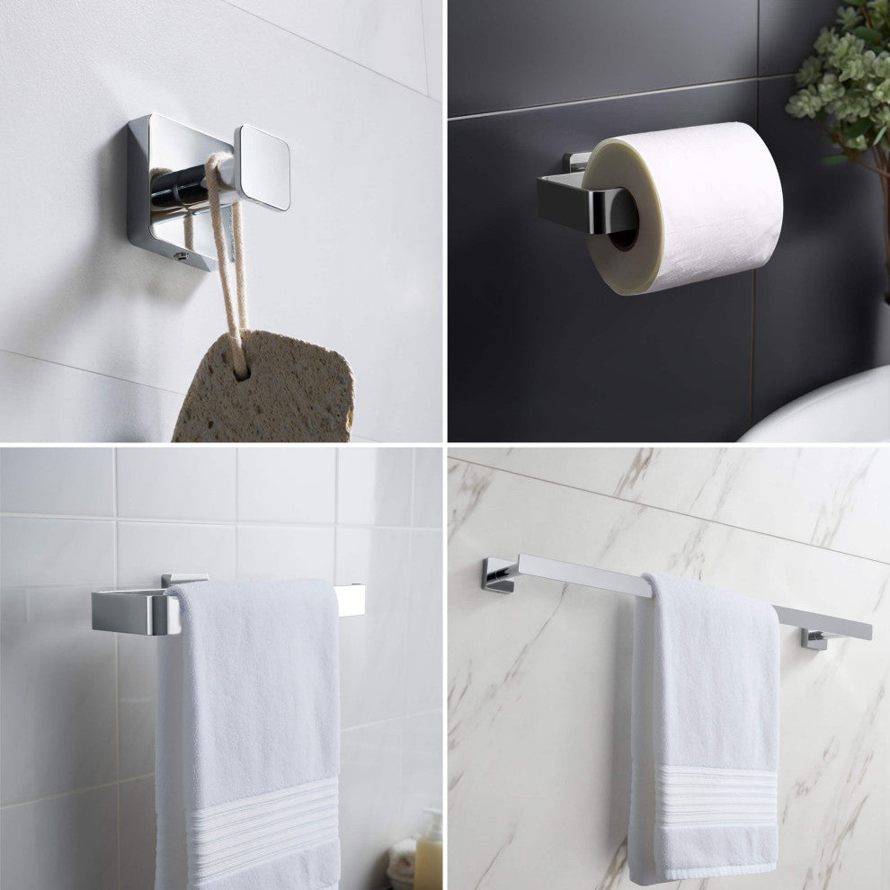 Blaze 5 Piece Bathroom Hardware Set, Chrome