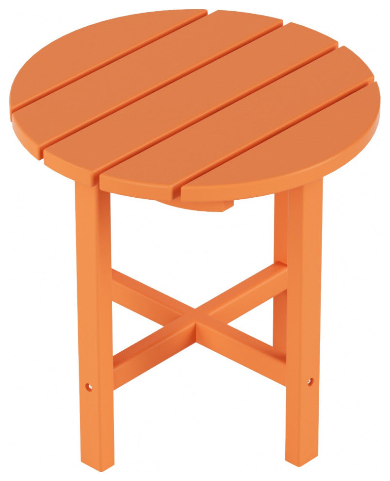 WestinTrends 2PC Outdoor Adirondack Poly Lumber Patio Chair, Side Table Set, Orange