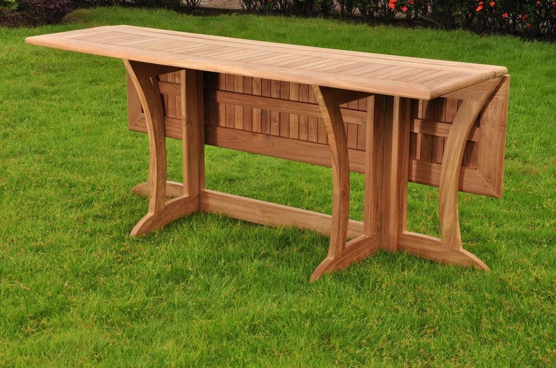 7-Piece Outdoor Patio Teak Dining Set, 69" Table, 6 Montana Stacking Chairs